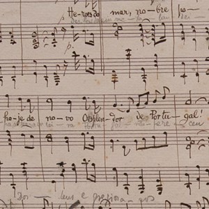 Partitura «A Portuguesa», com letra de Henrique Lopes de Mendonça e música de Alfredo Keil, oferecida ao Museu por Francisco Keil do Amaral