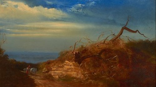 «Paisagem com arvoredo», óleo sobre tela de Tomás da Anunciação, adquirido pelo MPR.