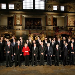 Cerimónia de assinatura do Tratado de Lisboa. Almoço oferecido pelo Presidente da República Aníbal Cavaco Silva, ao centro, na primeira fila.