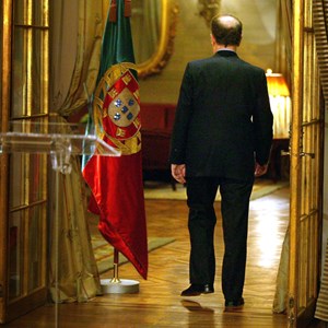 O Presidente da República Jorge Sampaio, após ter comunicado ao país a dissolução da Assembleia da República.