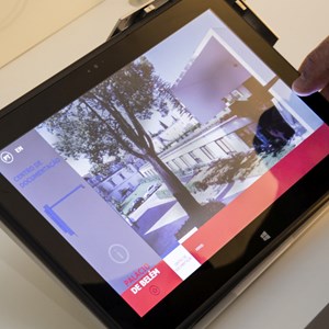Fotograma do «tablet» com aplicação informativa do Palácio de Belém.