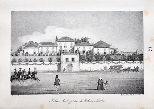 Fachada do Palácio Belém virada ao rio Tejo. Durante a Monarquia, o Palácio foi usado, quase sempre, para a família real passar temporadas.