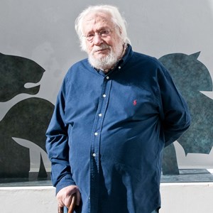 Júlio Pomar no Ateliê Museu com o seu nome