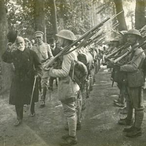 Bernardino Machado de visita ao quartel-general da I Divisão do Corpo Expedicionário Português, durante a I Guerra Mundial