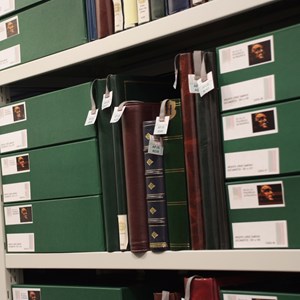 Arquivo dos Presidentes - MPR: estantes com o Arquivo do Presidente Jorge Sampaio.