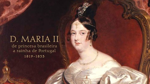 Capa do catálogo da exposição «D. Maria II. De princesa brasileira a rainha de Portugal. 1819-1853».