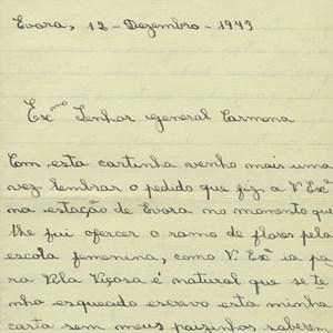 Carta enviada por Henriqueta Patinhas ao Presidente da República.