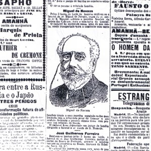 Memória do falecimento e funeral de Miguel Novais, recorte publicado no jornal «Diário de Notícias».