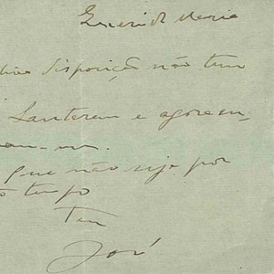 Carta de José Mendes Cabeçadas Júnior, para Maria Vieira Cabeçadas, informando-a de que se encontrava preso em Santarém, na sequência do golpe militar de 28 de maio de 1926.
