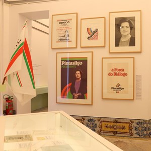 Núcleo da exposição temporária «Maria de Lourdes Pintasilgo. Mulher de um Tempo Novo», dedicado às eleições presidenciais de 1986.