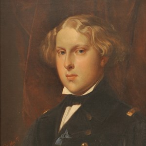 Pormenor do retrato do Rei D. Luís.