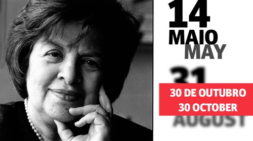 Cartaz da exposição «Maria de Lourdes Pintasilgo: Mulher de um Tempo Novo».