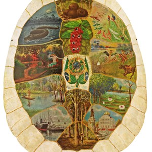 Carapaça de tartaruga, oferecido ao Presidente Craveiro Lopes, aquando da sua visita em Brasil em junho de 1957.