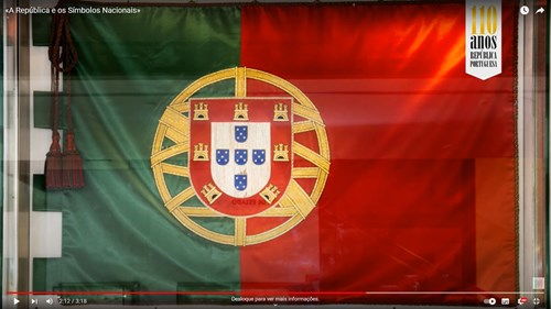 «Frame» do vídeo sobre os Símbolos Nacionais de Portugal, existente no canal do MPR no YouTube.