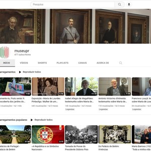 Aspeto da página inicial do canal do Museu no YouTube.