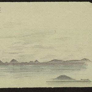 Desenho a carvão do arquipélago Fernando de Noronha (Brasil), elaborado por João do Canto e Castro, para apoio à navegação costeira.