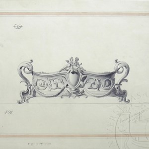 Terrina. Exercício de desenho do 4.º ano de Constantino Sobral Fernandes, da disciplina de Composição e Ornato, no final do ano letivo de 1894-1895, enquanto aluno da Escola de Belas-Artes de Lisboa, atual Faculdade de Belas-Artes da Universidade de Lisboa. Mereceu 18 valores.