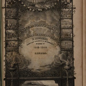 Capa do «Universo Pittoresco. Jornal de Instrução e Recreio», publicado entre 1839 e 1844, pela Imprensa Nacional, dirigido por Inácio de Vilhena Barbosa.