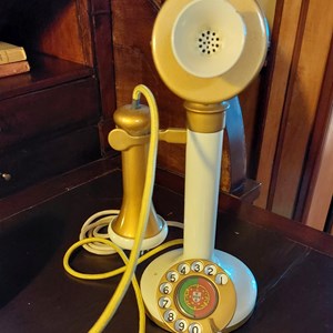 O telefone utilizado pelo Presidente Óscar Carmona para a primeira chamada telefónica automática, em agosto de 1930, foi preparado para a cerimónia: pintado de branco, com a bandeira nacional no centro do disco.