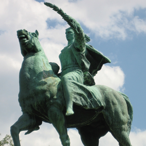 «Monumento à Paz», de Antun Augustincic, no espaço exterior do edifício das Nações Unidas, em Nova Iorque.