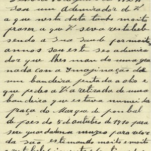 Carta de Alfredo Antunes para o antigo Presidente da República António José de Almeida.