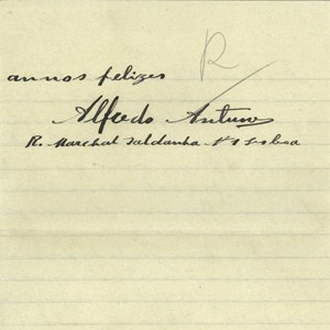 Carta de Alfredo Antunes para o antigo Presidente da República António José de Almeida.