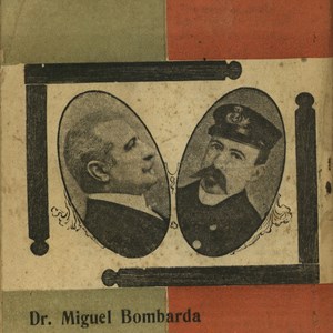 Última página da publicação «Vultos Republicanos», com referência aos «mártires» da revolução republicana portuguesa, Cândido dos Reis e Miguel Bombarda.