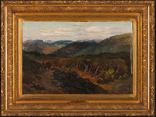 «Paisagem com figuras», óleo sobre tela de Alfredo Keil, adquirido pelo MPR.