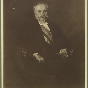 Cópia do retrato do Presidente António José de Almeida pintado por Columbano Bordalo Pinheiro, para o palácio do alto-comissário em Luanda, José Norton de Matos. Desde o final da década de 1930 que se desconhece o paradeiro do retrato original.
