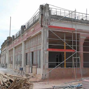 Aspeto da bateria do Palácio durante a campanha de obras mais recente.