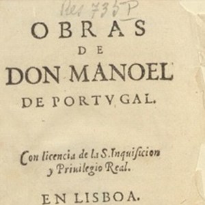 Página de rosto das Obras de D. Manuel de Portugal, impressas em 1605, existentes na Biblioteca Nacional de Portugal.