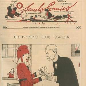 Primeira página de «O Século Cómico», com caricatura alusiva à eleição de João do Canto e Castro, a 16 de dezembro de 1918.