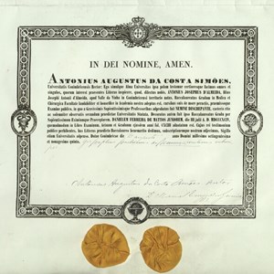 Diploma de formatura do curso de Medicina, de António José de Almeida.