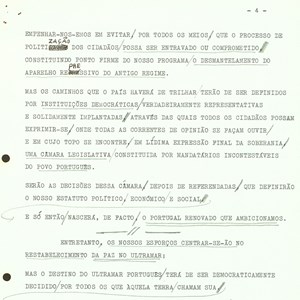 Discurso de tomada de posse de António de Spínola como Presidente da República portuguesa, cargo que assumiu na sequência da decisão da Junta de Salvação Nacional (4/9).