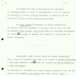 Discurso de tomada de posse de António de Spínola como Presidente da República portuguesa, cargo que assumiu na sequência da decisão da Junta de Salvação Nacional (6/9).