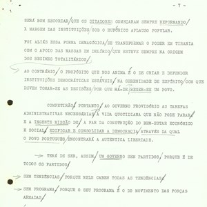 Discurso de tomada de posse de António de Spínola como Presidente da República portuguesa, cargo que assumiu na sequência da decisão da Junta de Salvação Nacional (7/9).