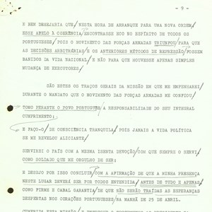 Discurso de tomada de posse de António de Spínola como Presidente da República portuguesa, cargo que assumiu na sequência da decisão da Junta de Salvação Nacional (9/9).