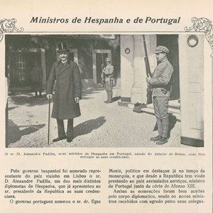 Reportagem da «Ilustração Portuguesa» sobre a nomeação de Egas Moniz como embaixador de Portugal em Espanha.
