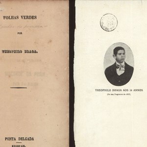 «Folhas Verdes», primeiro livro de poesia publicado por Teófilo Braga, aos 16 anos.