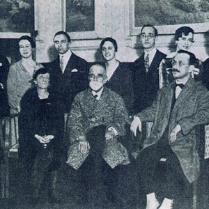 Bernardino Machado e família no dia do seu 76.º aniversário na Galiza, durante o seu segundo exílio.