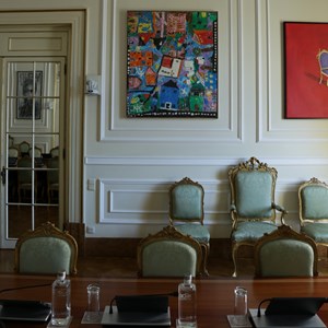 Sala onde decorre o Conselho de Estado, órgão consultivo do Presidente da República.